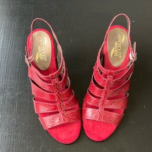 Aerosoles Red open-toed 3 1/2 inch heels